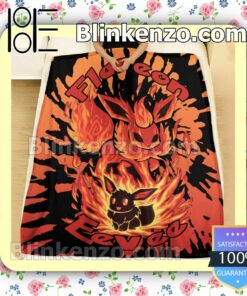 Evolve Flareon Tie Dye Face Quilted Blanket b