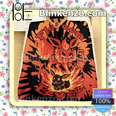 Evolve Flareon Tie Dye Face Quilted Blanket b