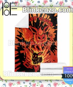 Evolve Flareon Tie Dye Face Quilted Blanket c
