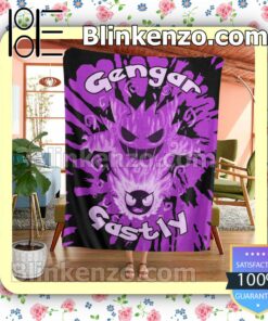 Evolve Gastly Within Gengar Tie Dye Face Quilted Blanket a