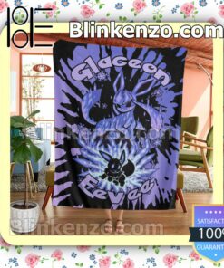Evolve Glaceon Tie Dye Face Quilted Blanket a