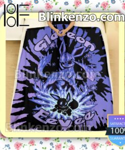 Evolve Glaceon Tie Dye Face Quilted Blanket b