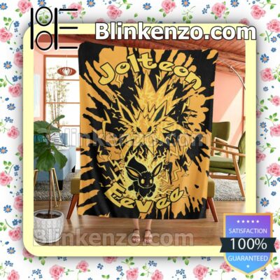 Evolve Jolteon Tie Dye Face Quilted Blanket a