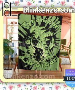 Evolve Larvitar Within Tyranitar Tie Dye Face Quilted Blanket a