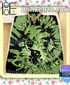 Evolve Larvitar Within Tyranitar Tie Dye Face Quilted Blanket b
