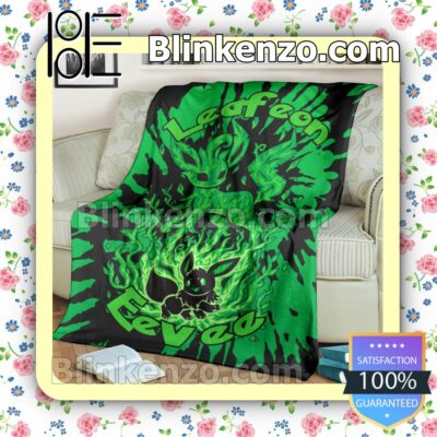 Evolve Leafeon Tie Dye Face Quilted Blanket