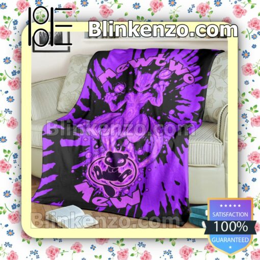 Evolve Mewtwo Tie Dye Face Quilted Blanket