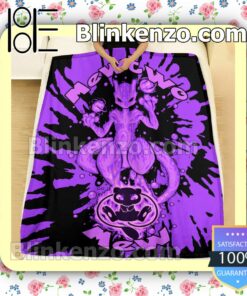 Evolve Mewtwo Tie Dye Face Quilted Blanket b