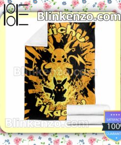 Evolve Pikachu Within Raichu Tie Dye Face Quilted Blanket c