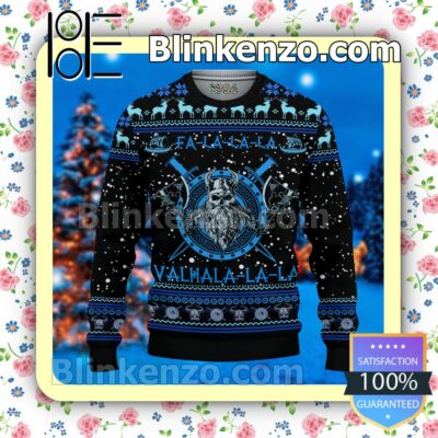 Fa La La La La Valhalla Blue Christmas Pullover Sweaters