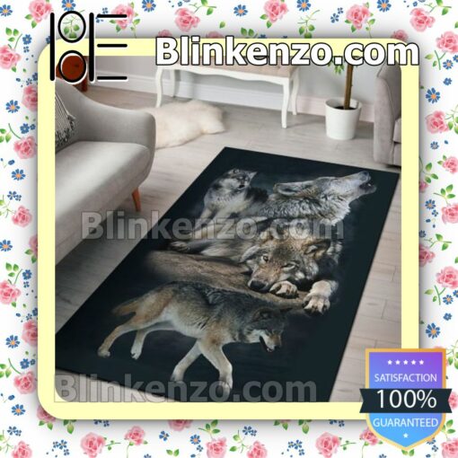 Family Wolves Washable Rugs