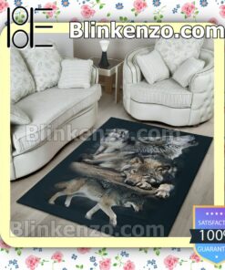 Family Wolves Washable Rugs c