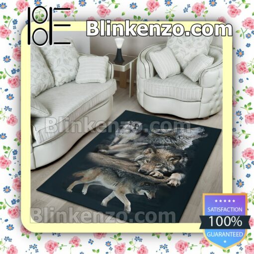Family Wolves Washable Rugs c