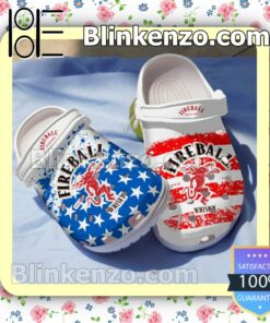 Fireball Whiskey American Flag Blue Red Clogs