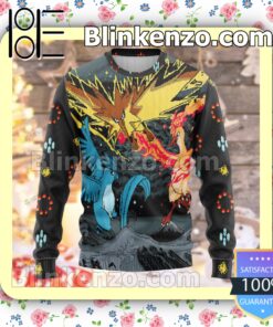 Flying Articuno Zapdos Moltres Christmas Pullover Sweaters