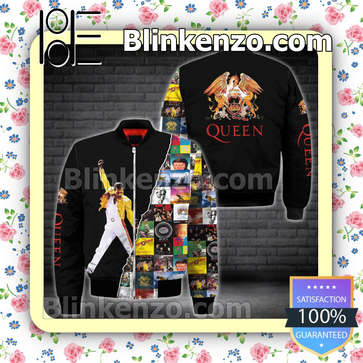 Freddie Mercury Queen Album Cover Poster Military Jacket Sportwear