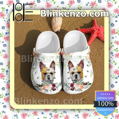 French Bulldog And Flower Clogs