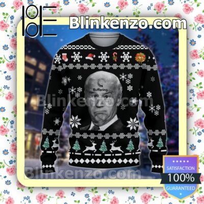 Funny Joe Biden Buffering Christmas Pullover Sweaters