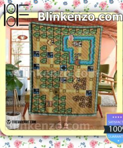 Game Super Mario Bros. 3 World 1 Map Quilted Blanket a