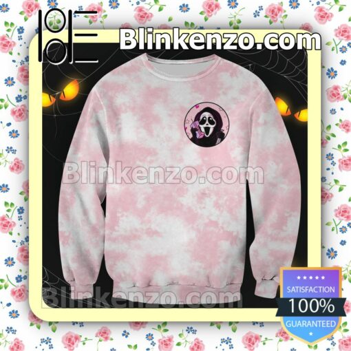 Ghostface In October We Wear Pink Halloween 2022 Cosplay Shirt a