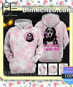 Ghostface In October We Wear Pink Halloween Ideas Hoodie Jacket