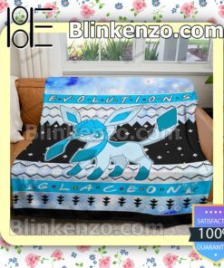 Glaceon Evolution Quilted Blanket a