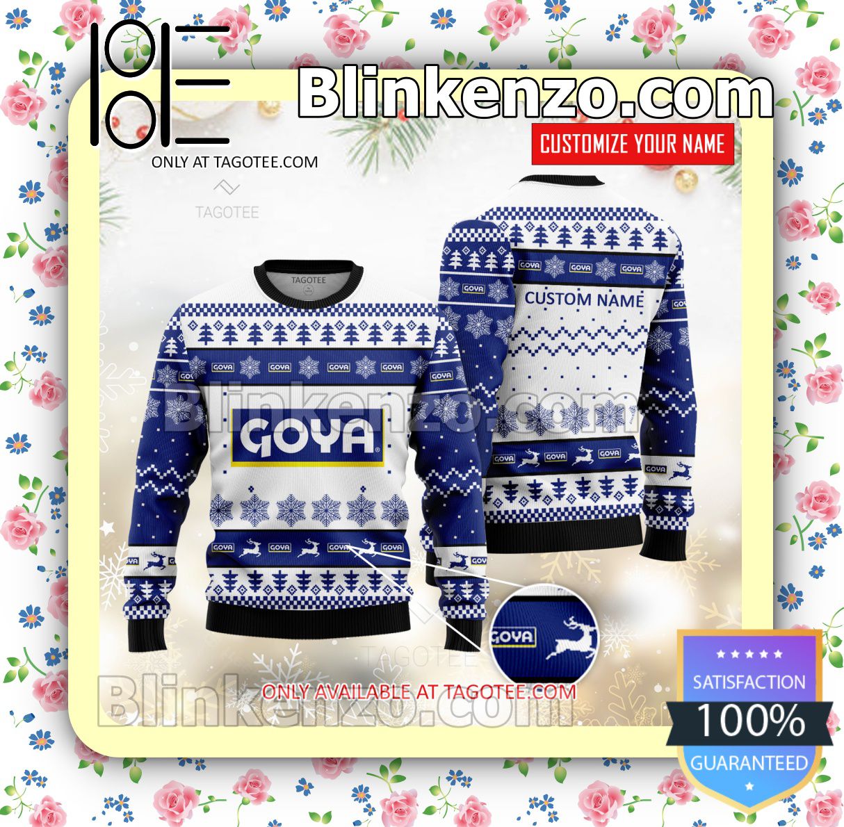 Goya Brand Print Christmas Sweater