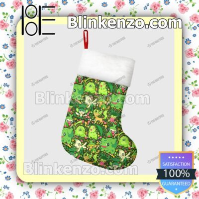 Grass Type Pattern Pokemon Xmas Stockings Decorationss b