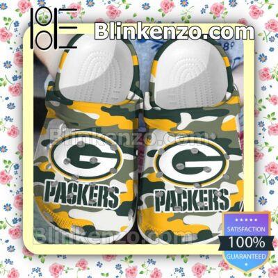 Green Bay Packer Logo Camouflage Clogs