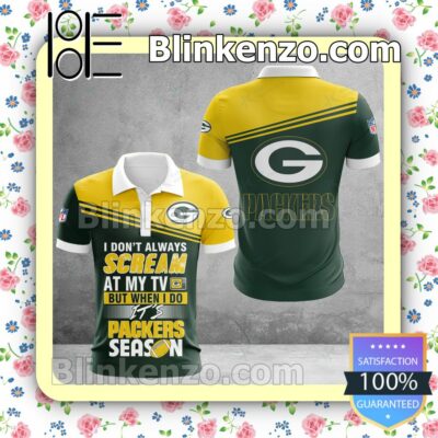 Green Bay Packers I Don't Always Scream At My TV But When I Do NFL Polo Shirt