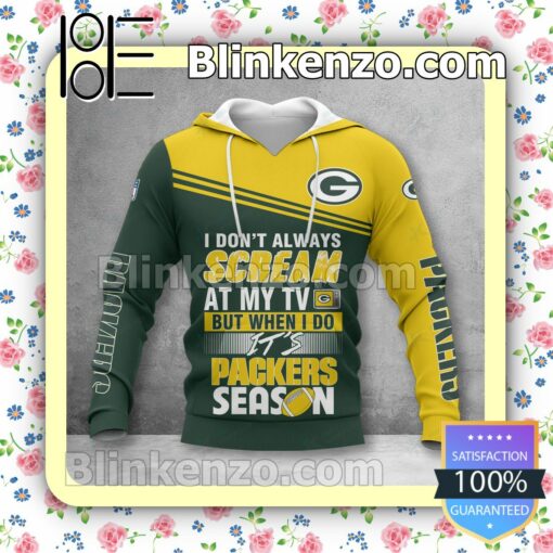 Present Green Bay Packers I Don't Always Scream At My TV But When I Do NFL Polo Shirt