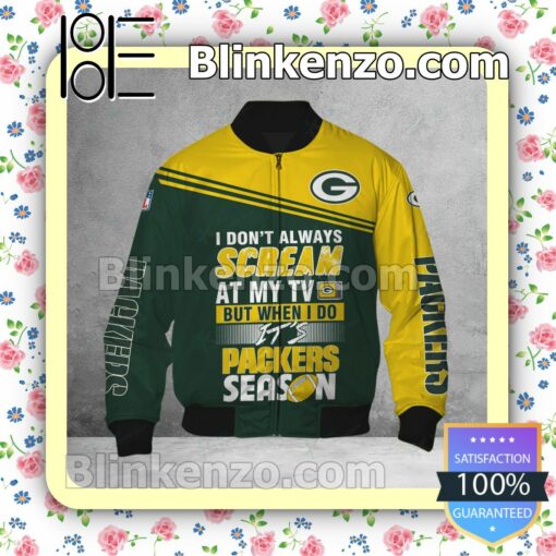 Adult Green Bay Packers I Don't Always Scream At My TV But When I Do NFL Polo Shirt