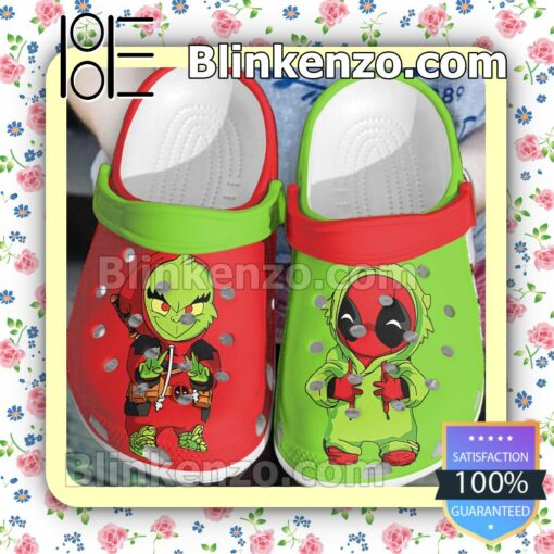 Grinch And Deadpool Costume Clogs