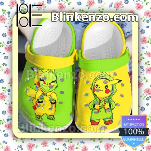 Grinch And Pikachu Costume Clogs