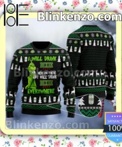 Grinch I Will Drink Dixie Beer Everywhere Christmas Pullover Sweaters
