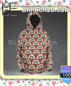 Gucci Adidas Umbrella Red Green Pattern Zipper Fleece Hoodie