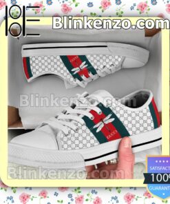 Gucci Dragonfly On Stripes White Monogram Chuck Taylor All Star Sneakers