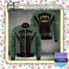 Gucci Luxury Brand Green And Black Military Jacket Sportwear
