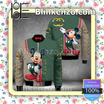 Gucci Mickey Mouse Monogram Mix Green Military Jacket Sportwear