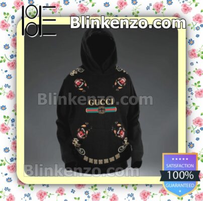 Gucci Tiger Black Zipper Fleece Hoodie