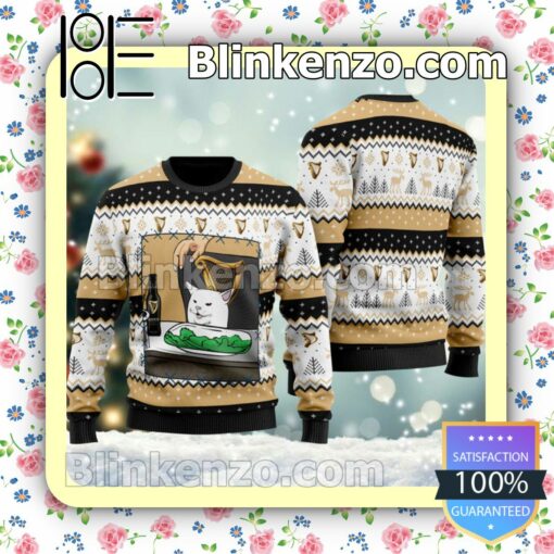 Guinness Beer Cat Meme Christmas Pullover Sweaters