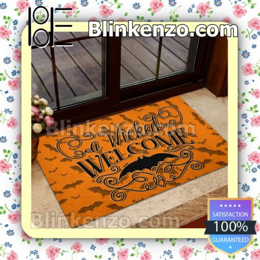 Halloween Bat A Wicked Welcome Entryway Rug