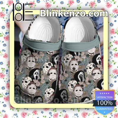 Halloween Floral Horror Characters Halloween Clogs