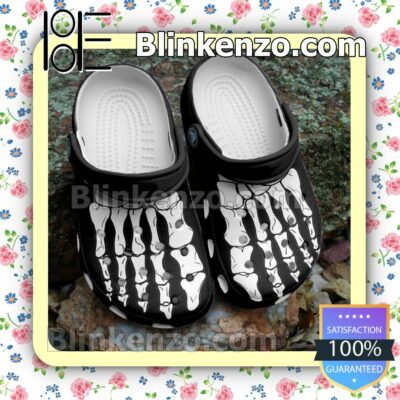 Halloween Foot Bones Black Clogs