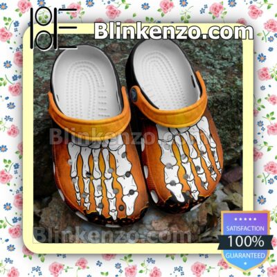 Halloween Foot Bones Pumpkin Clogs