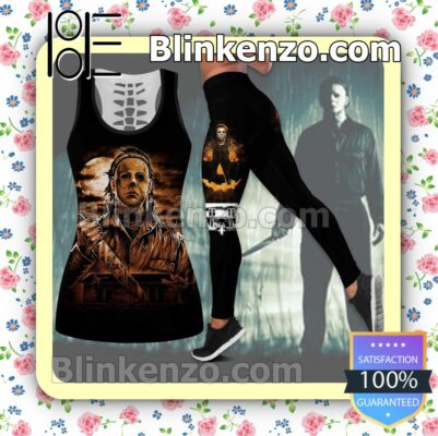 Halloween Michael Myers Black Women Tank Top Pant Set