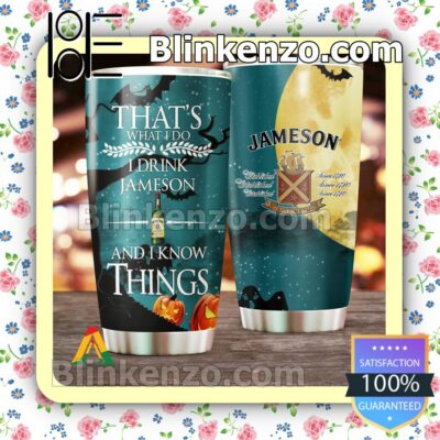 Halloween Pumkins I Drink Jameson I Know Things Travel Mug