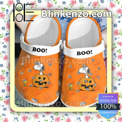 Halloween Snoopy Pumpkin Boo Clogs