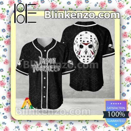 Halloween Spider Jason Voorhees Short Sleeve Plain Button Down Baseball Jersey Team