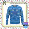 Happy Hanukkah Blue Christmas Pullover Sweaters